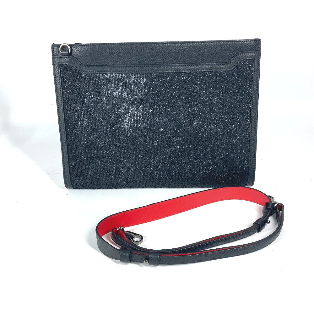 Christian Louboutin Shoulder Bag leather black SKY Sky Sequins
