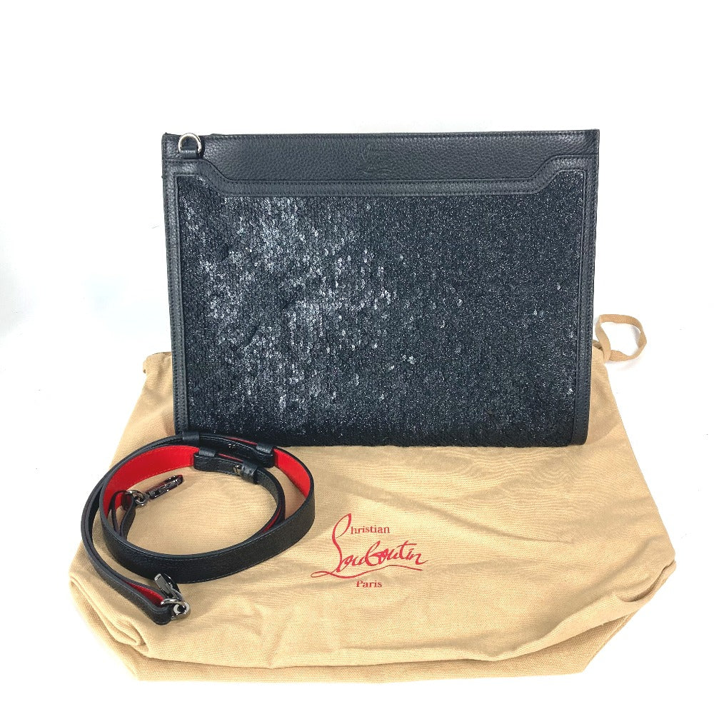 Christian Louboutin Shoulder Bag leather black SKY Sky Sequins