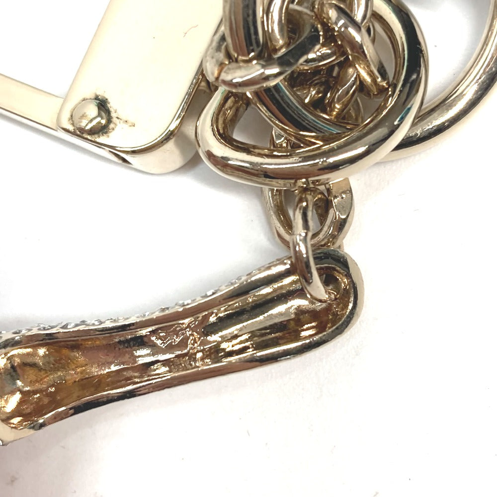 Christian Louboutin key ring metal gold Novelty 20th Anniversary High heel design with rhinestones Women Used Authentic