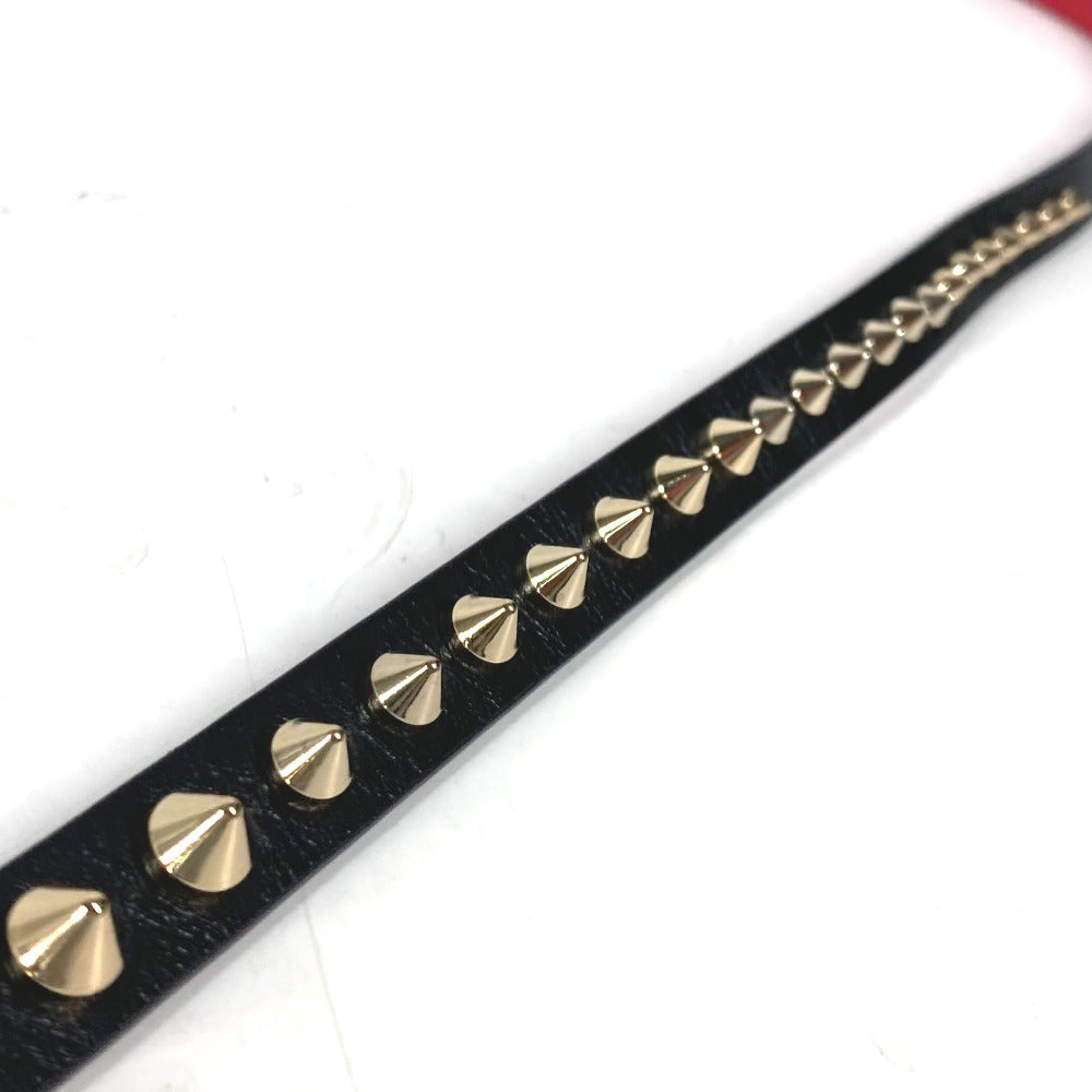 Christian Louboutin belt leather black Studs Women 75 Used Authentic