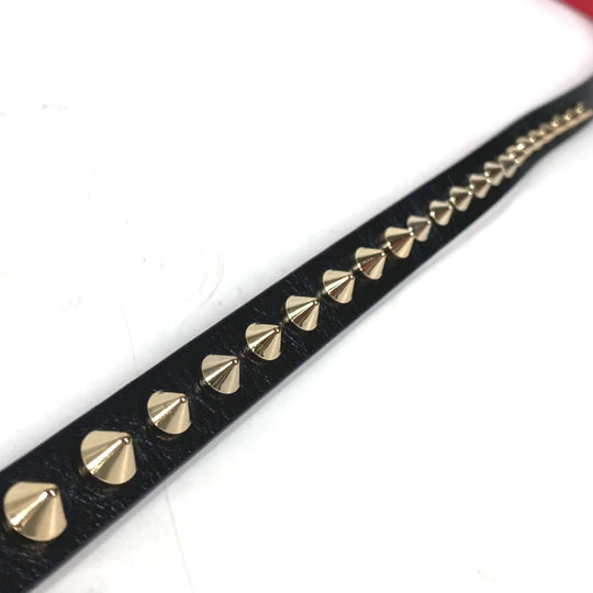 Christian Louboutin belt leather black Studs Women 75 Used Authentic