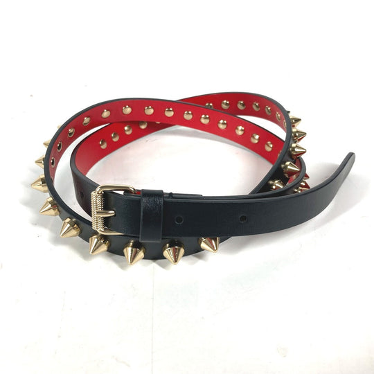 Christian Louboutin belt leather black Studs Women 75 Used Authentic