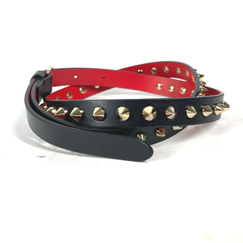 Christian Louboutin belt leather black Studs Women 75 Used Authentic