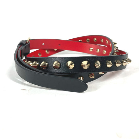 Christian Louboutin belt leather black Studs Women 75 Used Authentic