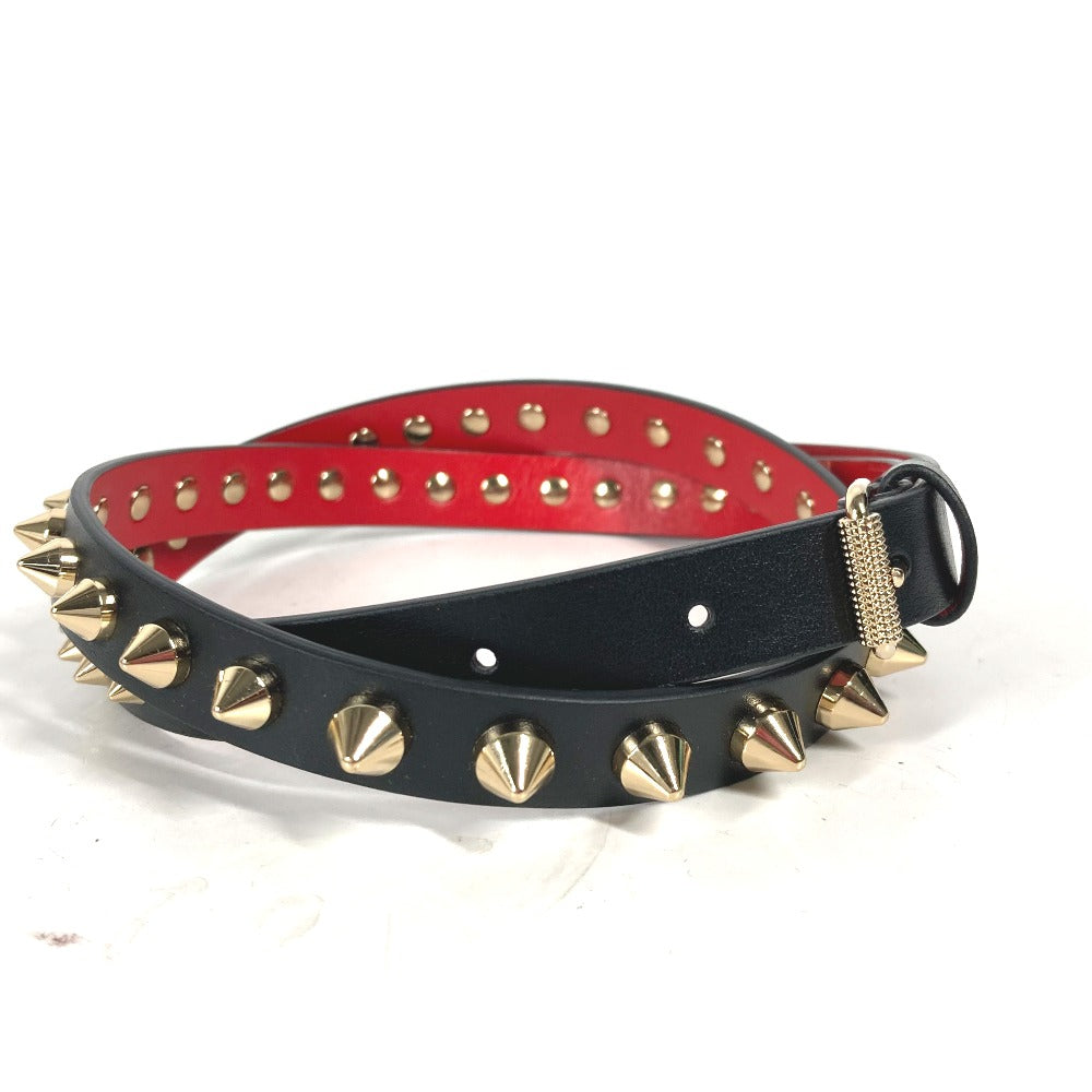 Christian Louboutin belt leather black Studs Women 75 Used Authentic