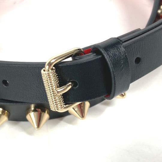 Christian Louboutin belt leather black Studs Women 75 Used Authentic
