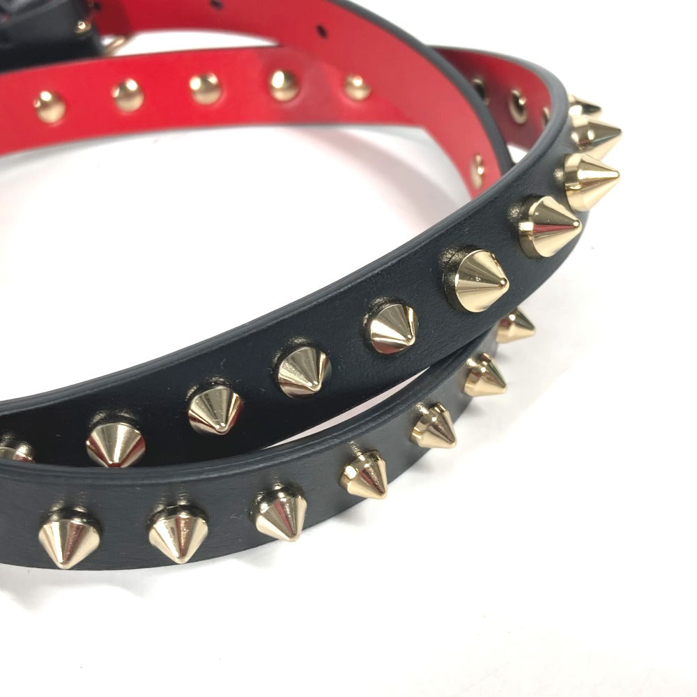 Christian Louboutin belt leather black Studs Women 75 Used Authentic