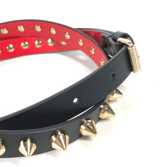 Christian Louboutin belt leather black Studs Women 75 Used Authentic