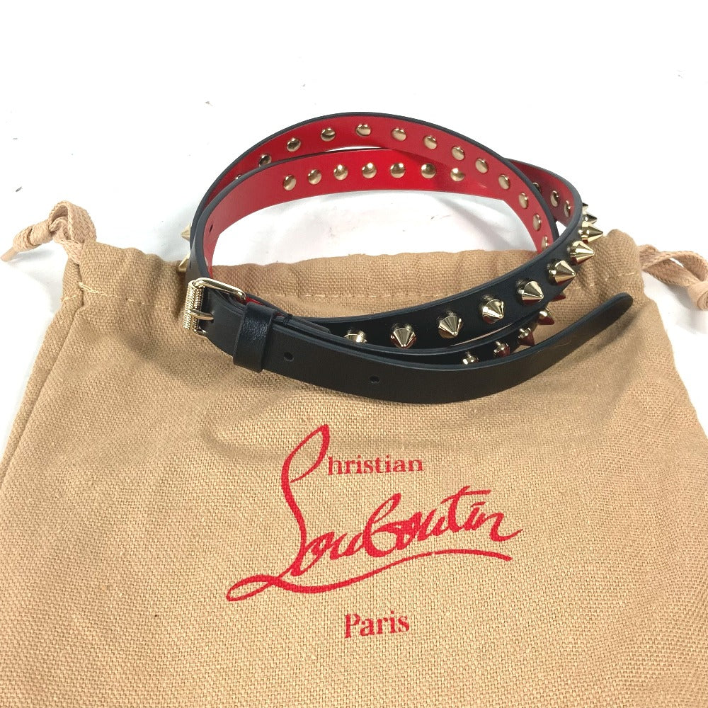 Christian Louboutin belt leather black Studs Women 75 Used Authentic