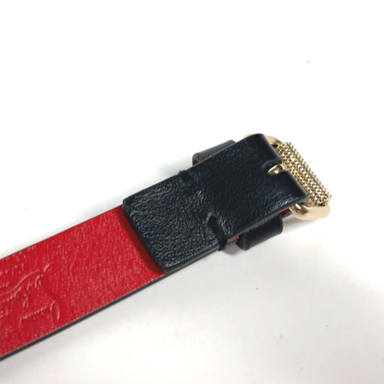 Christian Louboutin belt leather black Studs Women 75 Used Authentic