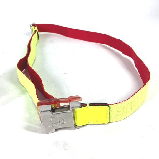 Christian Louboutin belt canvas yellow logo unisex(Unisex) Used Authentic