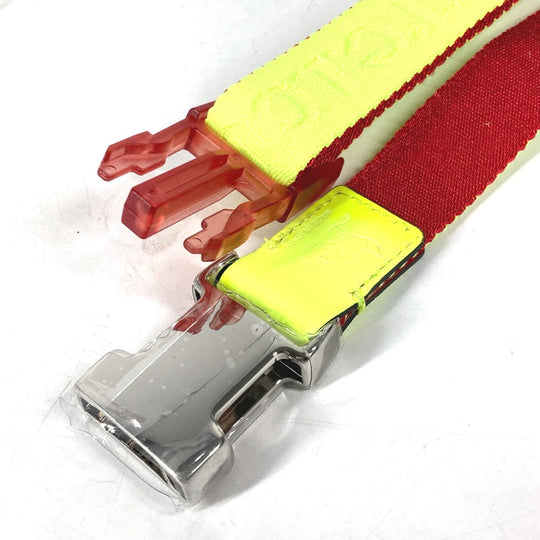Christian Louboutin belt canvas yellow logo unisex(Unisex) Used Authentic