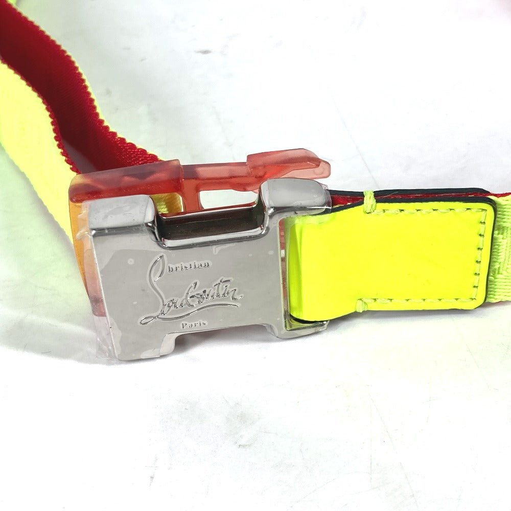 Christian Louboutin belt canvas yellow logo unisex(Unisex) Used Authentic