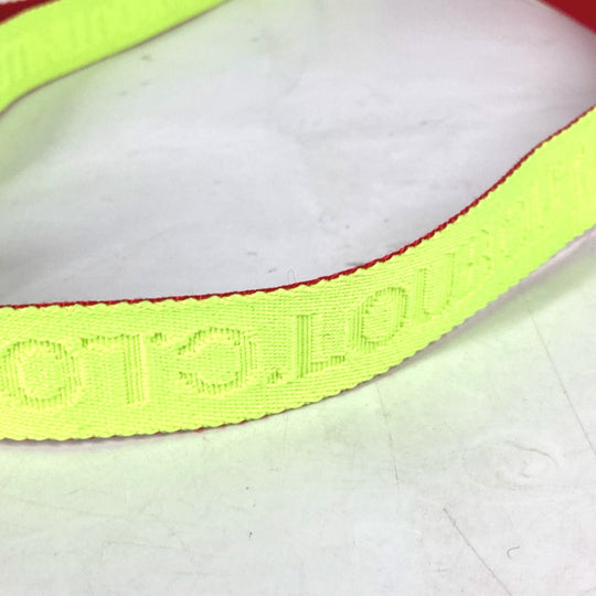 Christian Louboutin belt canvas yellow logo unisex(Unisex) Used Authentic
