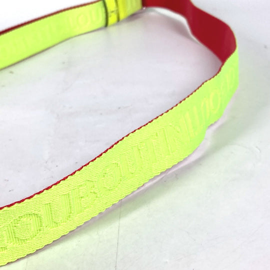 Christian Louboutin belt canvas yellow logo unisex(Unisex) Used Authentic