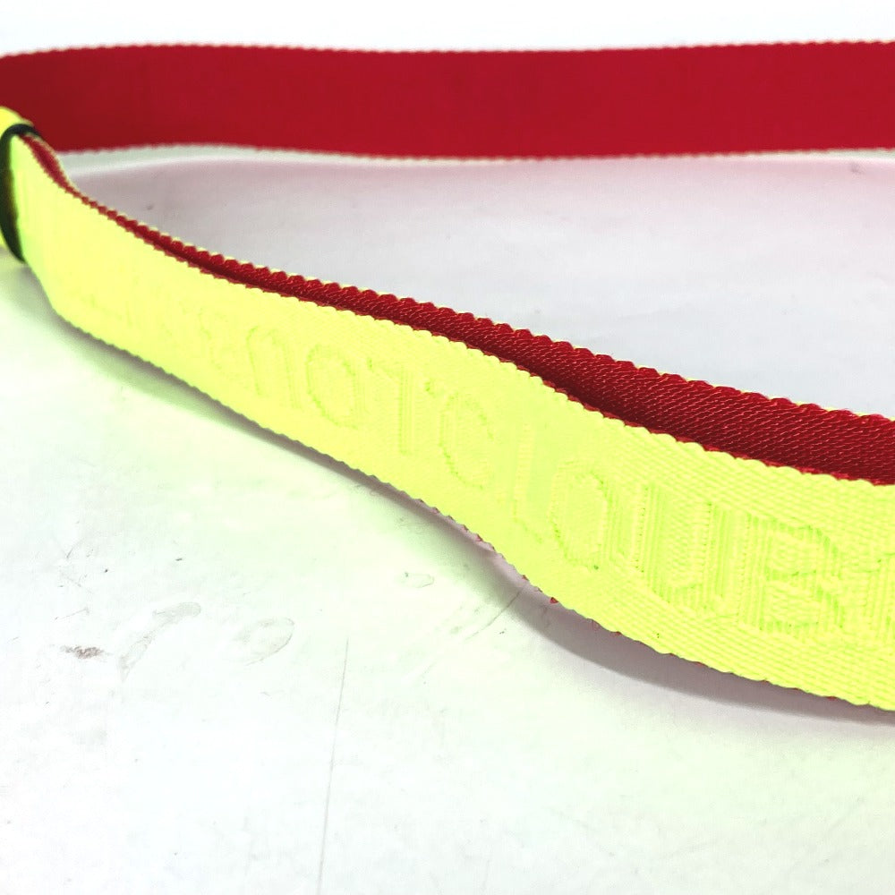 Christian Louboutin belt canvas yellow logo unisex(Unisex) Used Authentic