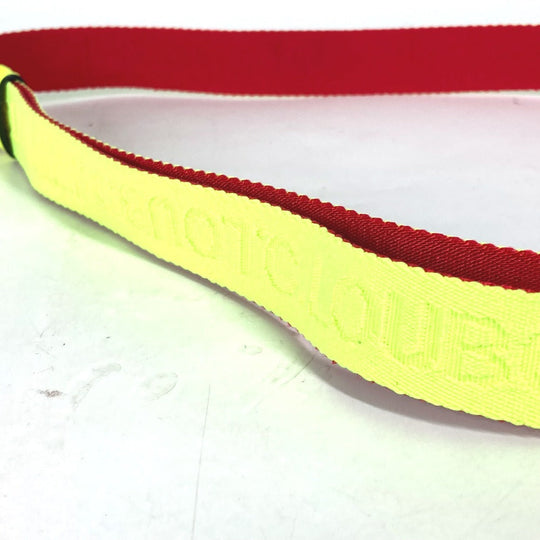 Christian Louboutin belt canvas yellow logo unisex(Unisex) Used Authentic
