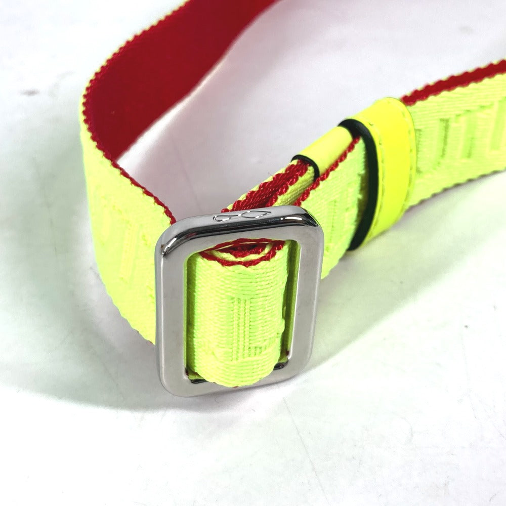 Christian Louboutin belt canvas yellow logo unisex(Unisex) Used Authentic