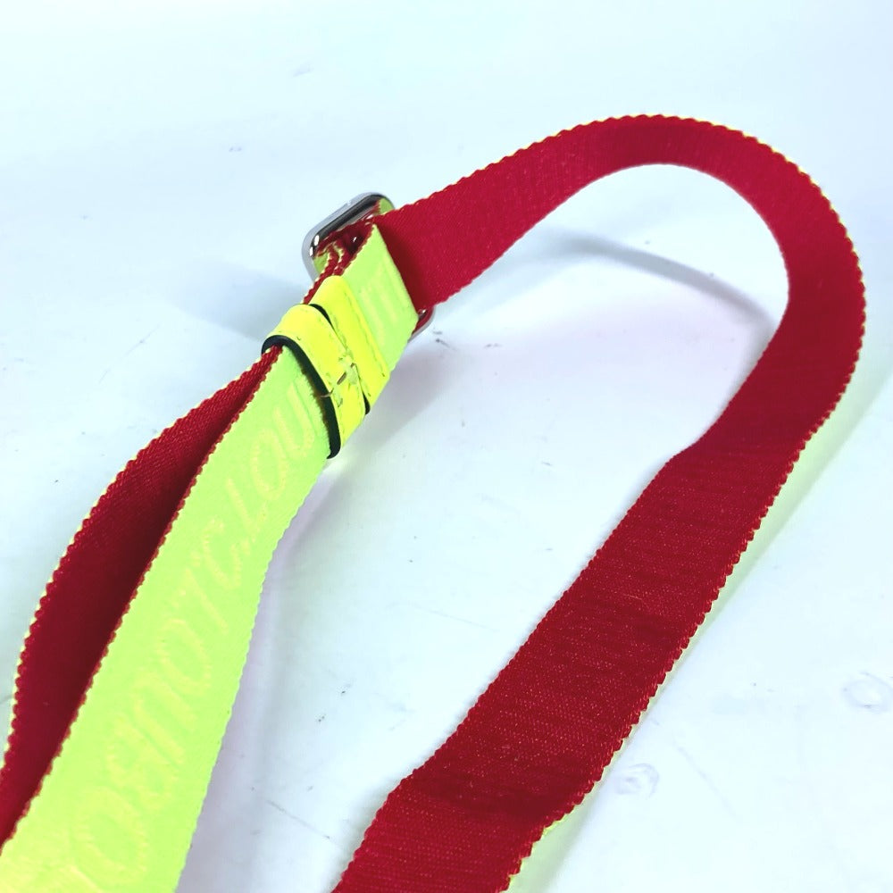 Christian Louboutin belt canvas yellow logo unisex(Unisex) Used Authentic