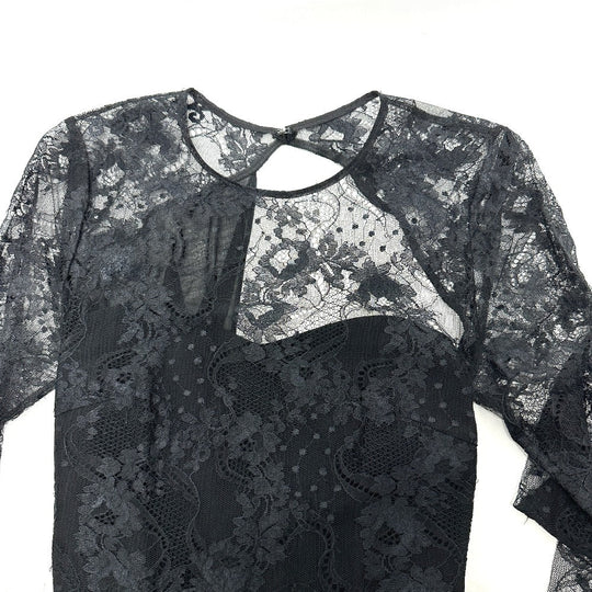 JILLSTUART one piece 108-7140014 polyester black Endi Robe Nadia Lace Women 2 Used Authentic
