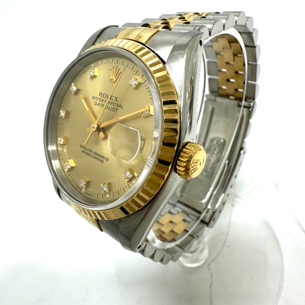ROLEX Watches Mechanical Automatic 16233G Stainless Steel/YG Silver Datejust 10P Diamond gold dial