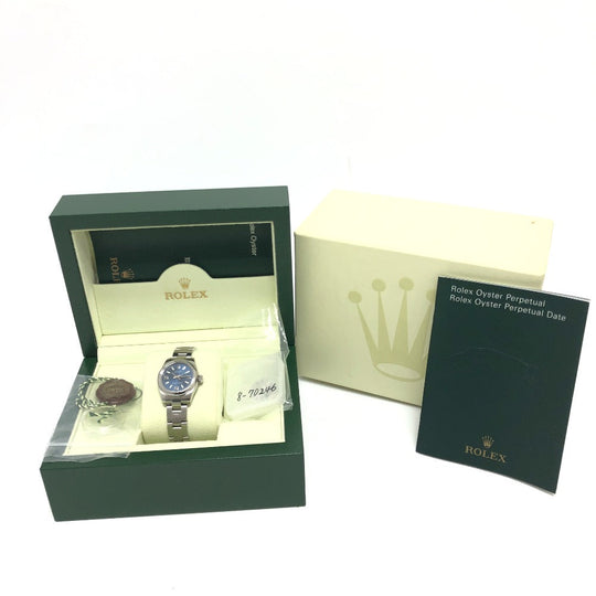 ROLEX Watches Mechanical Automatic 176200 Stainless Steel Silver Oyster Perpetual 26 blue dial Women Used Authentic