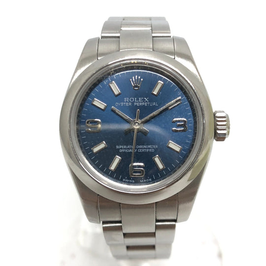 ROLEX Watches Mechanical Automatic 176200 Stainless Steel Silver Oyster Perpetual 26 blue dial Women Used Authentic