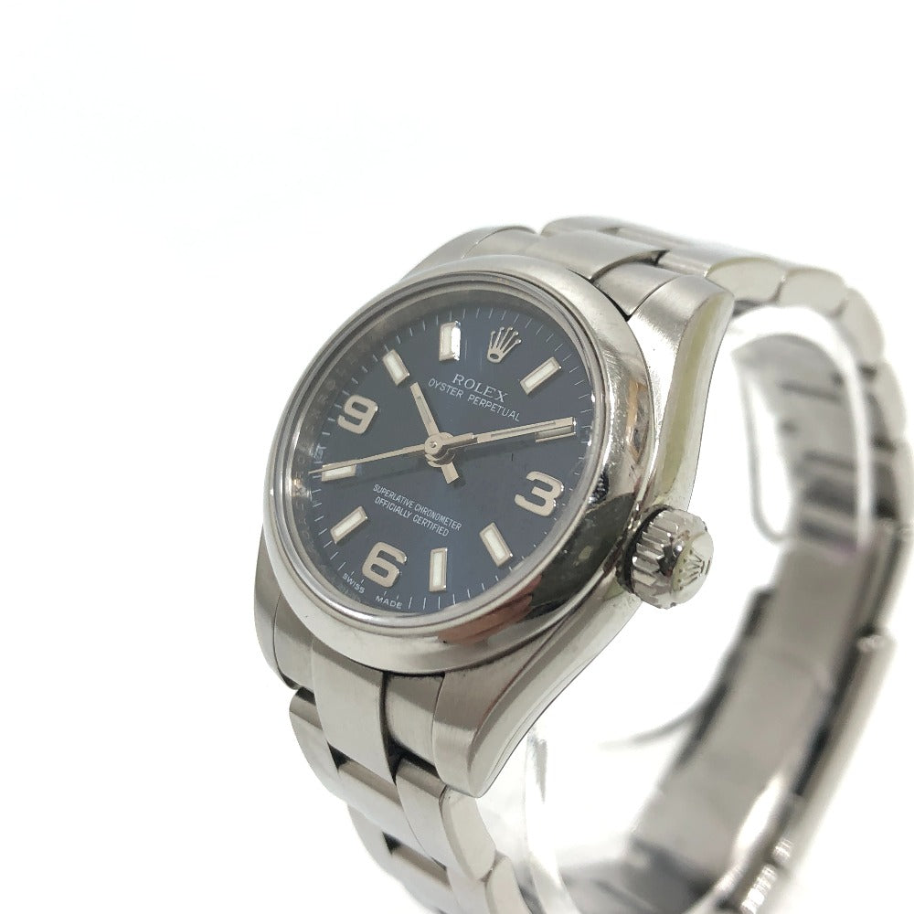 ROLEX Watches Mechanical Automatic 176200 Stainless Steel Silver Oyster Perpetual 26 blue dial Women Used Authentic