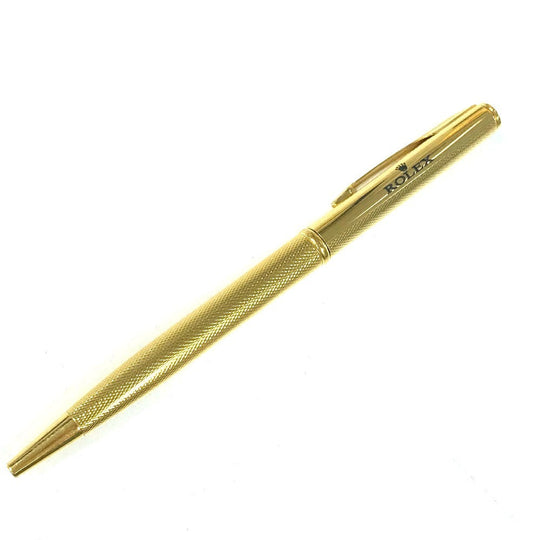 ROLEX Ballpoint pen metal gold Novelty not for sale logo mens Used Authentic