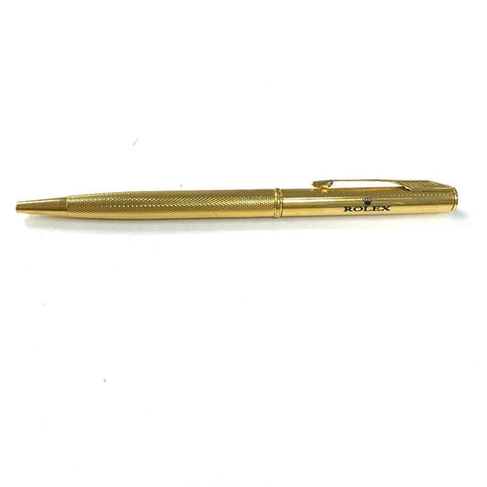 ROLEX Ballpoint pen metal gold Novelty not for sale logo mens Used Authentic