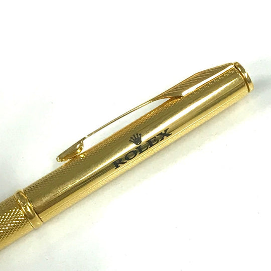 ROLEX Ballpoint pen metal gold Novelty not for sale logo mens Used Authentic