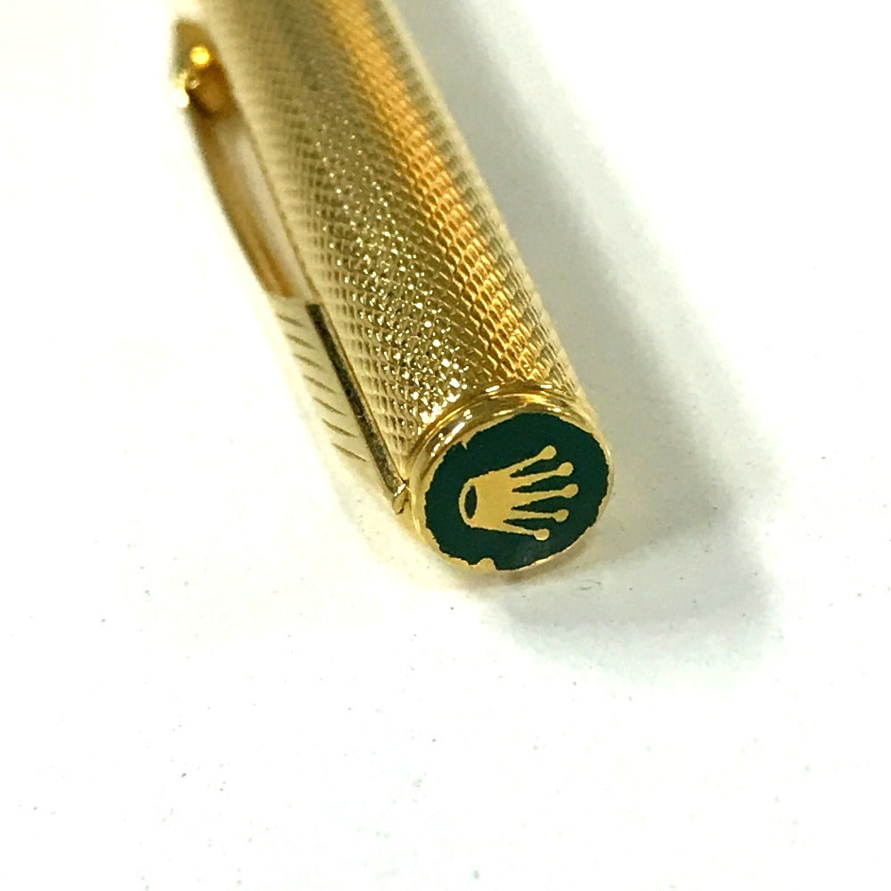 ROLEX Ballpoint pen metal gold Novelty not for sale logo mens Used Authentic