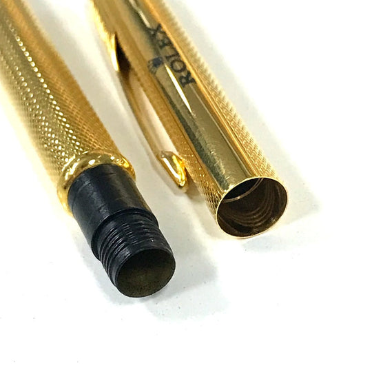 ROLEX Ballpoint pen metal gold Novelty not for sale logo mens Used Authentic
