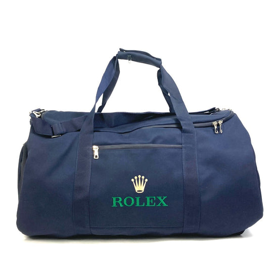 ROLEX Boston Duffel bag canvas Navy Logo embroidery Sports bag