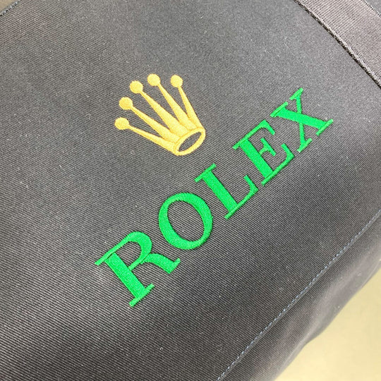 ROLEX Boston Duffel bag canvas Navy Logo embroidery Sports bag