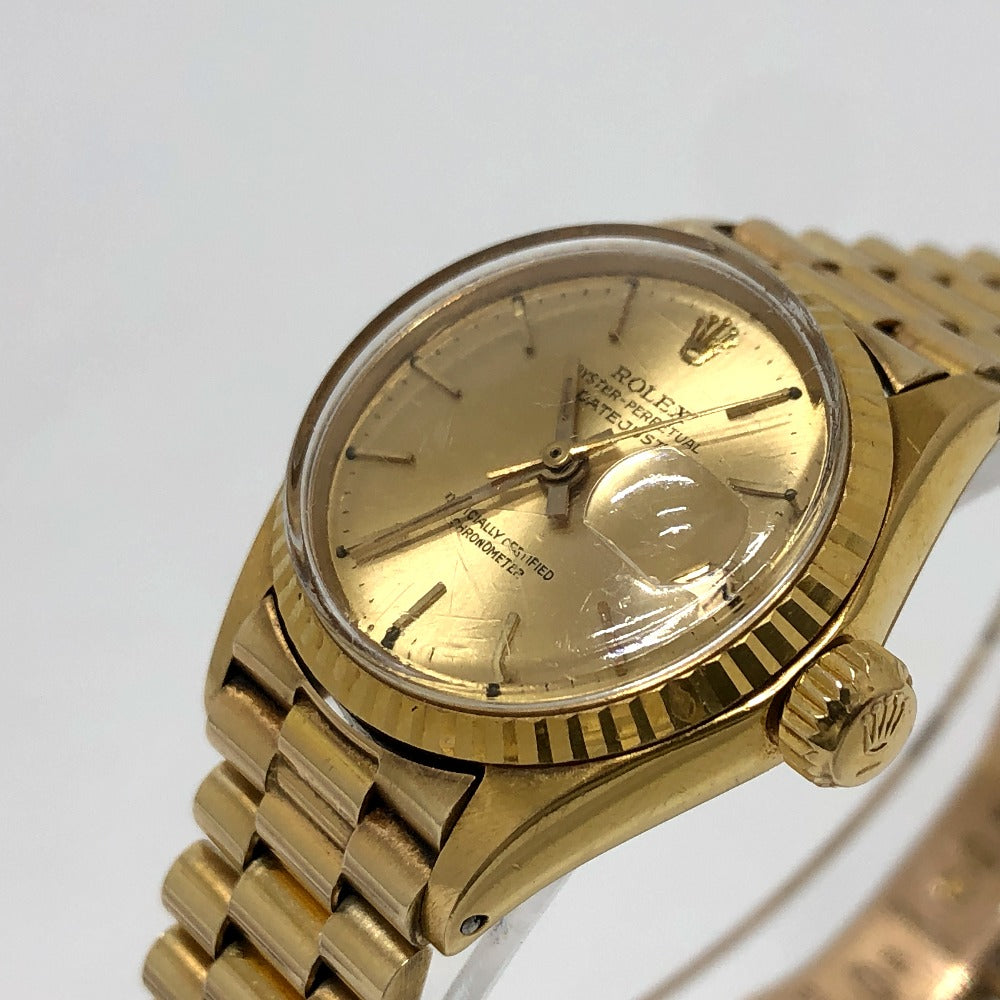 ROLEX Watches Mechanical Automatic 6527 18K Yellow Gold gold K18 Solid Datejust gold dial Women Used Authentic