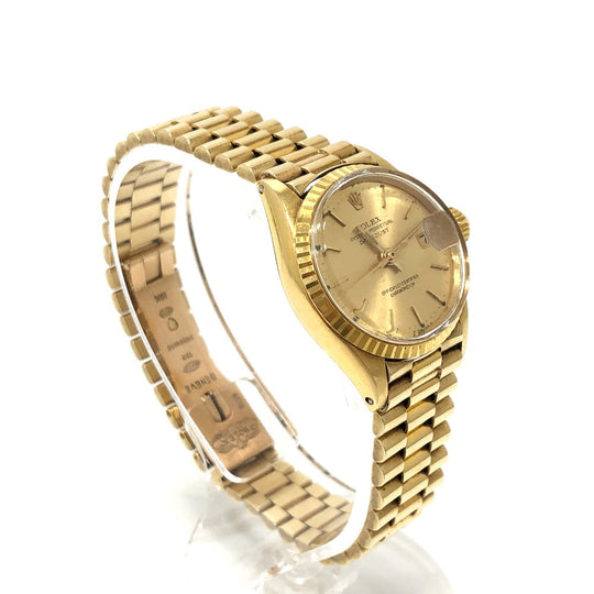 ROLEX Watches Mechanical Automatic 6527 18K Yellow Gold gold K18 Solid Datejust gold dial Women Used Authentic