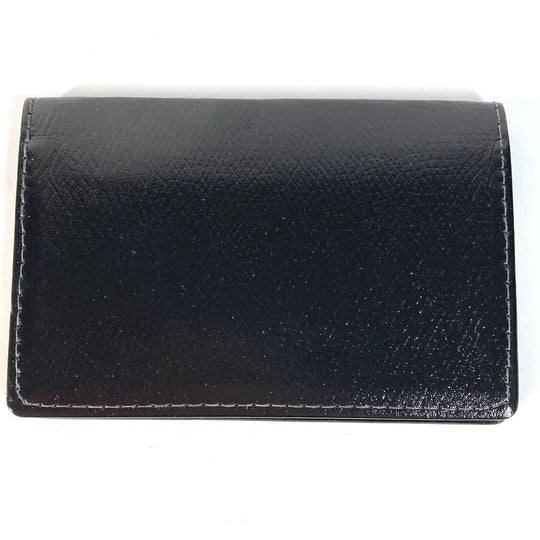 TIFFANY&Co. Card Case leather black logo mens Used Authentic