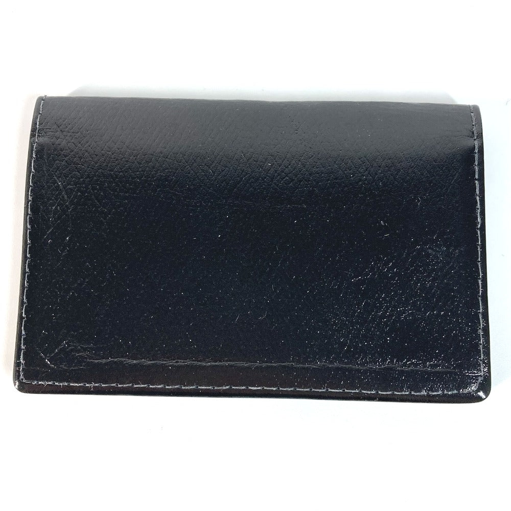 TIFFANY&Co. Card Case leather black logo mens Used Authentic