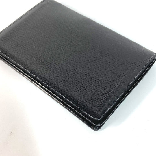 TIFFANY&Co. Card Case leather black logo mens Used Authentic