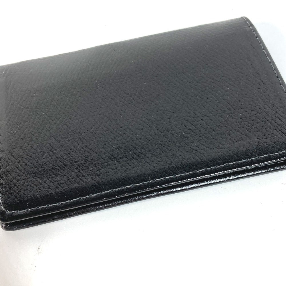 TIFFANY&Co. Card Case leather black logo mens Used Authentic