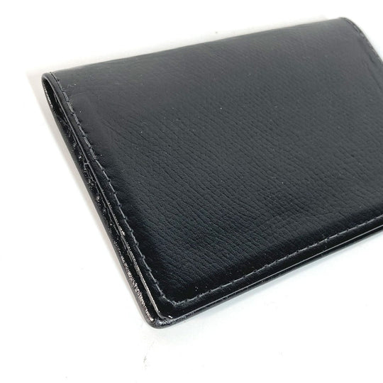 TIFFANY&Co. Card Case leather black logo mens Used Authentic