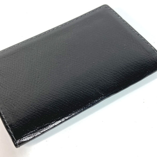 TIFFANY&Co. Card Case leather black logo mens Used Authentic