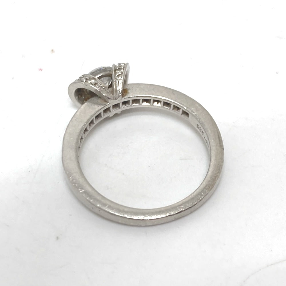 TIFFANY&Co. Ring Pt950 Silver Pt950 Ribbon Diamond Women 11�† Used Authentic
