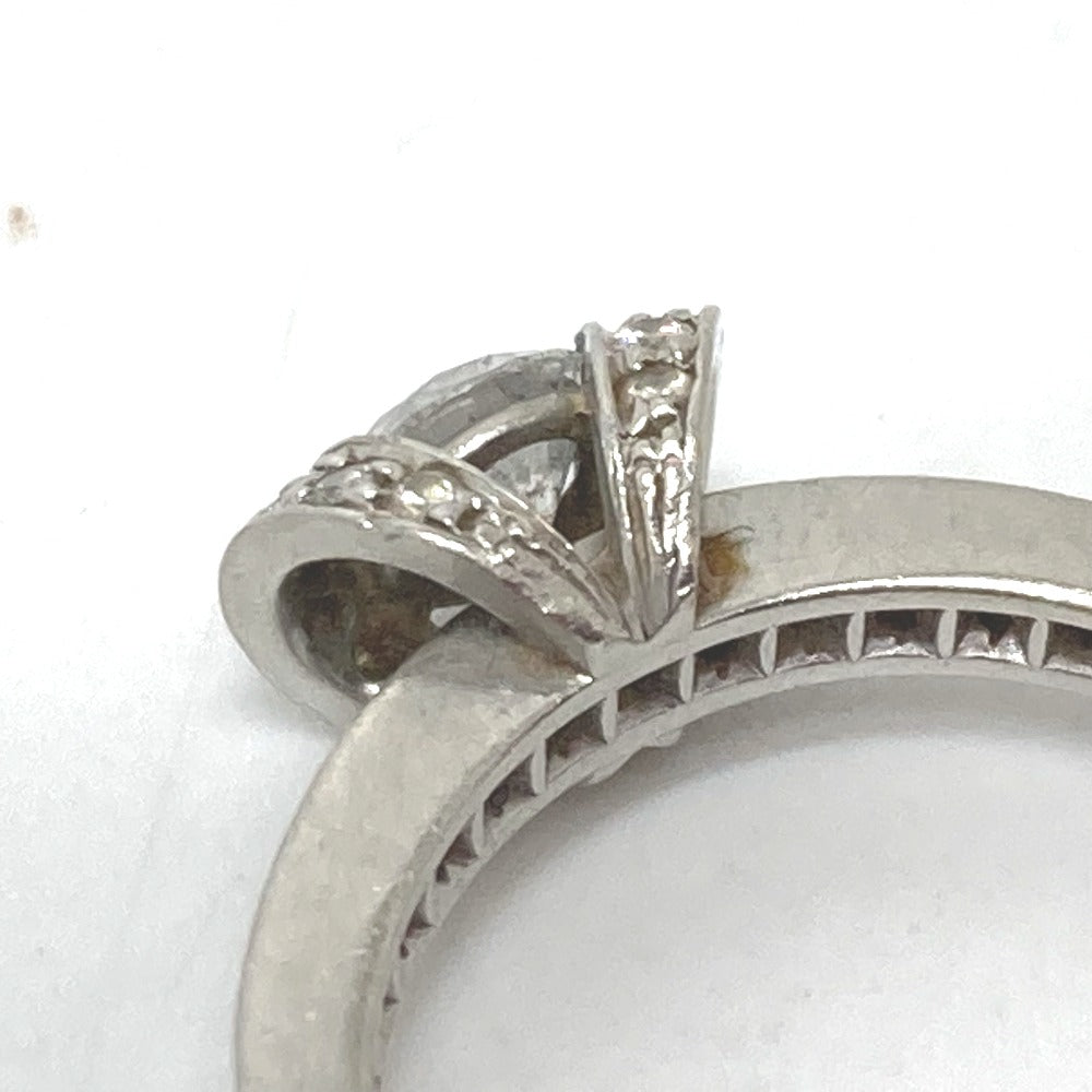 TIFFANY&Co. Ring Pt950 Silver Pt950 Ribbon Diamond Women 11�† Used Authentic
