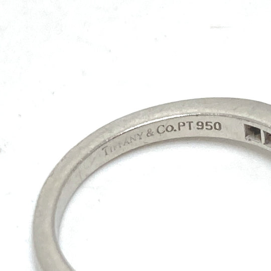 TIFFANY&Co. Ring Pt950 Silver Pt950 Ribbon Diamond Women 11�† Used Authentic