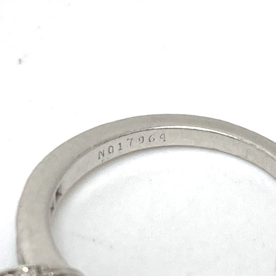 TIFFANY&Co. Ring Pt950 Silver Pt950 Ribbon Diamond Women 11�† Used Authentic
