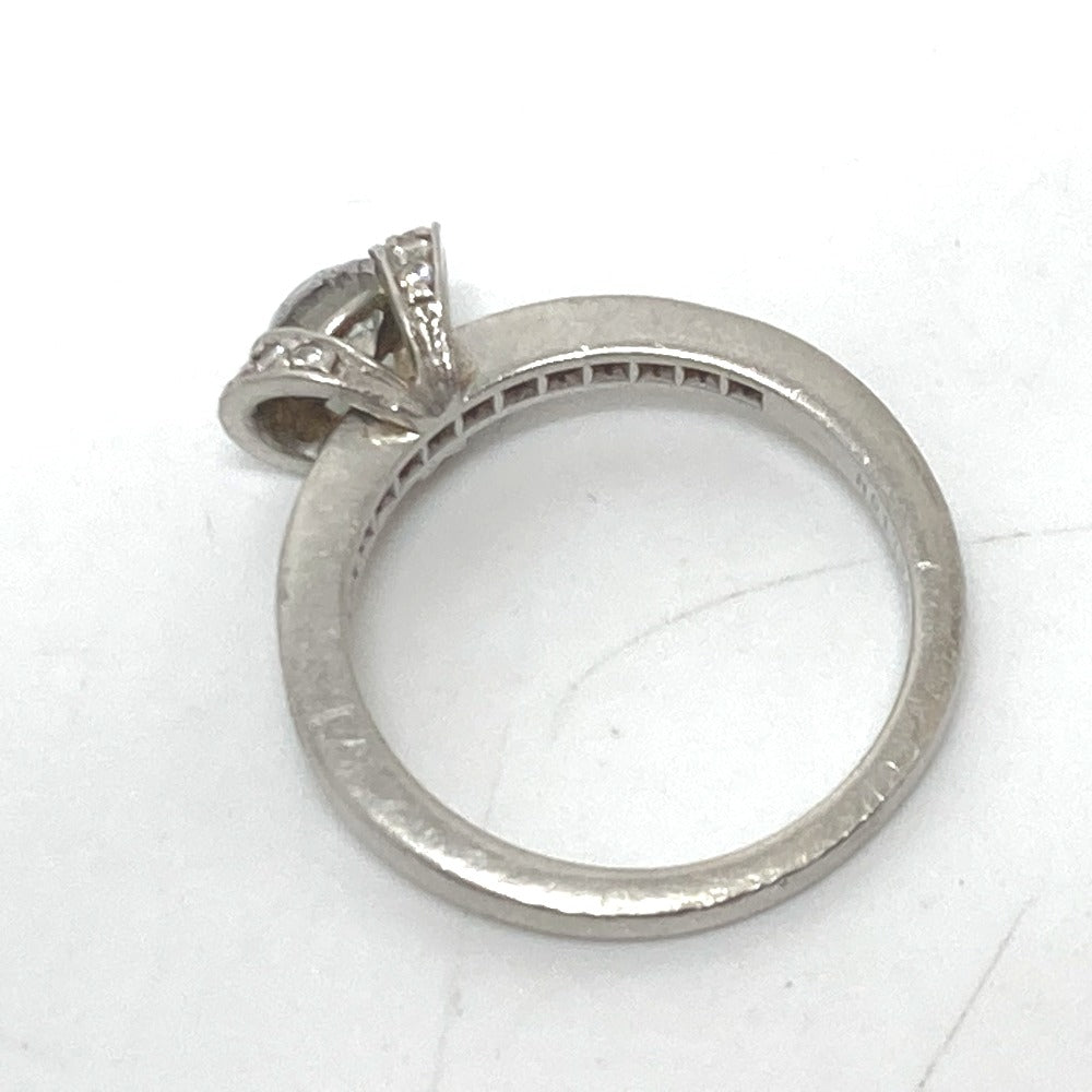 TIFFANY&Co. Ring Pt950 Silver Pt950 Ribbon Diamond Women 11�† Used Authentic