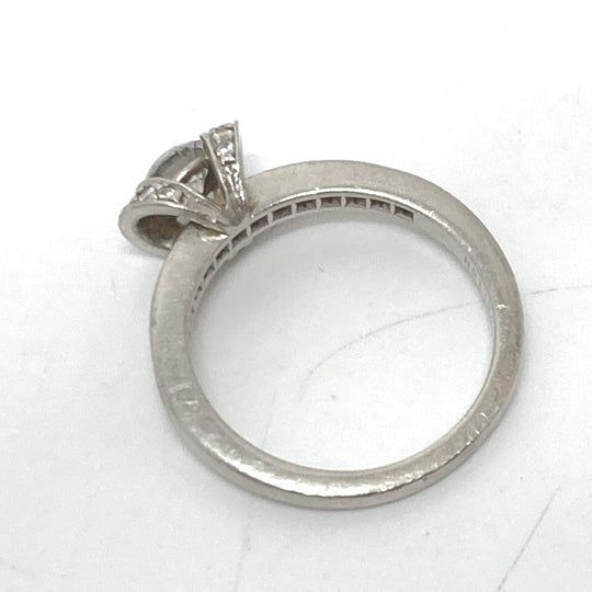 TIFFANY&Co. Ring Pt950 Silver Pt950 Ribbon Diamond Women 11�† Used Authentic