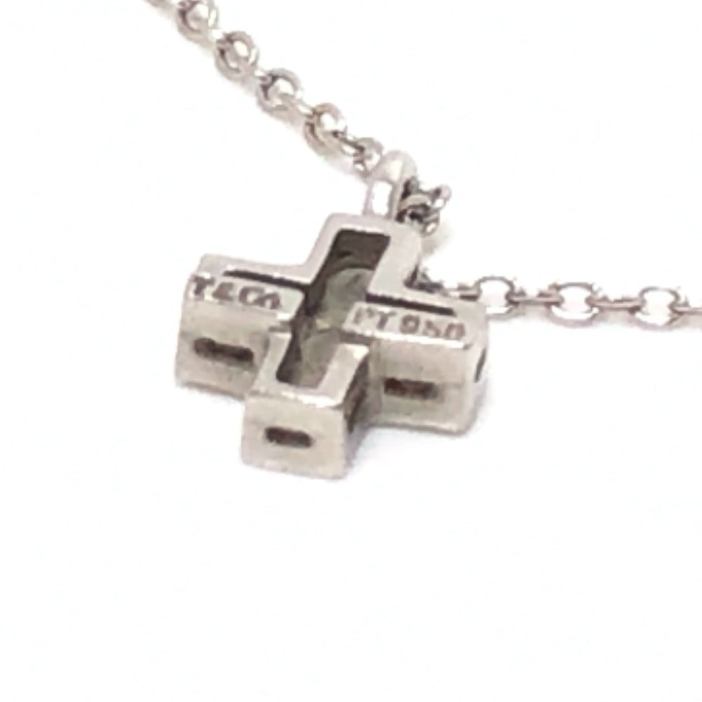 TIFFANY&Co. Necklace Pt950 Silver Pt950 Cruciform Roman Cross Diamond Women Used Authentic